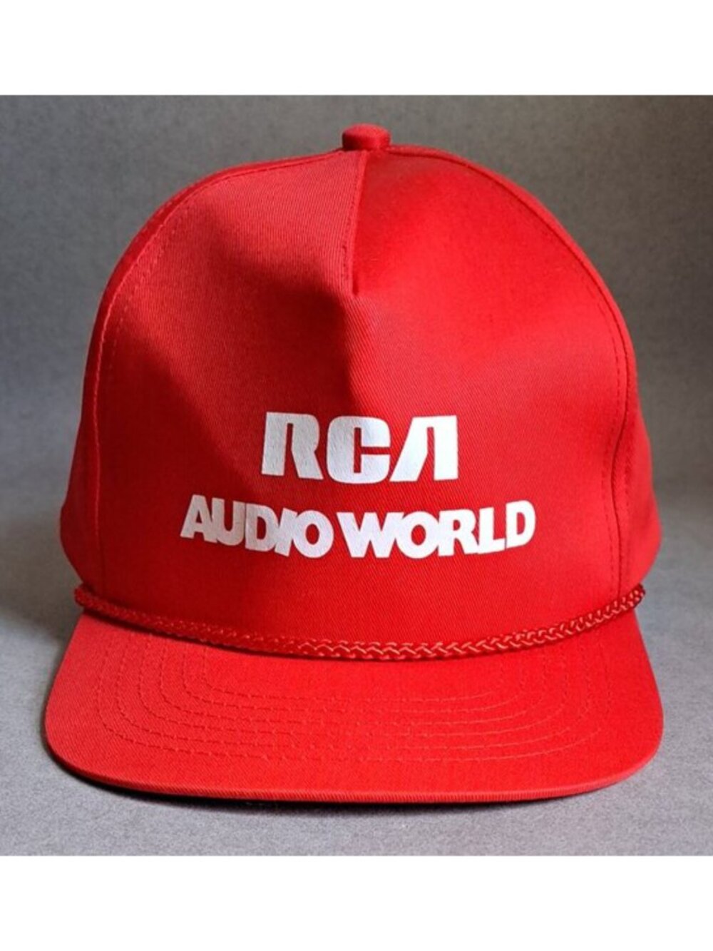 VINTAGE RCA Audio World USED Hat (Red, Snapback, Promo, Stereo Equipment)